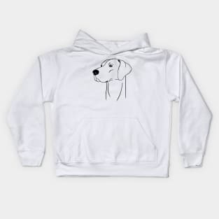 Weimaraner (Black and White) Kids Hoodie